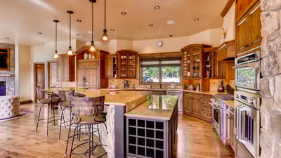 Kitchen with bar seating