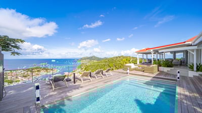 Pool & Terrace: Heated pool with steps, expansive terrace with loungers and deck chairs.&nbsp;