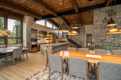 View from dining area into kitchen
