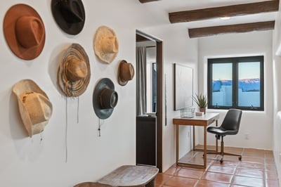 Extra workspace + writing desk for those private zoom meetings!