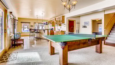 Game room with billiard and ping pong, wet bar on the lower level