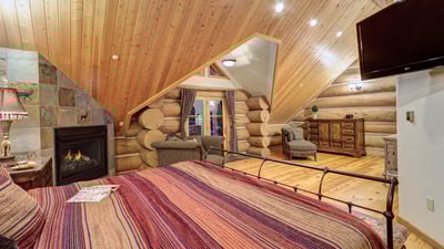 Primary suite on upper level