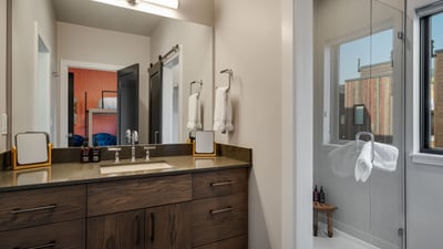 Bunk rooms shared bathroom