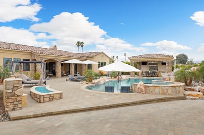 Warm up at night next to the extra long fire pit or sipping drinks in the jacuzzi