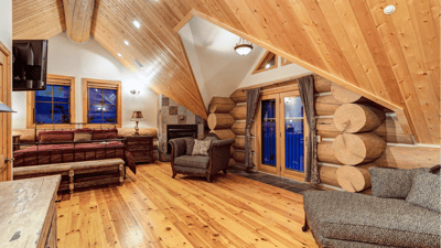 Primary suite on upper level