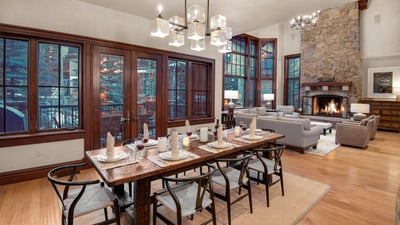 Dining area with access to the deck