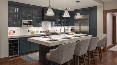 Kitchen with bar seating
