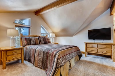 Queen bedroom on upper level