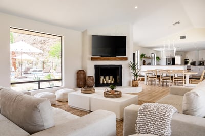 Catch your favorite shows or sports teams on the large living room TV.