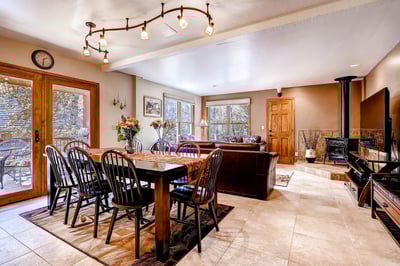 Ravens Bungalow dining area open to great room