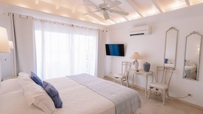 Bedroom 3: Main Level: Located in separate bungalow from main house, king size bed (can be prepared 