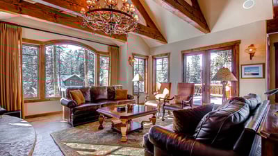 Great room with ski area views