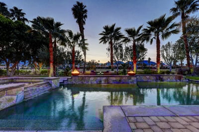 Legends is located in PGA West and boasts a resort-style backyard with fire features and a beautiful