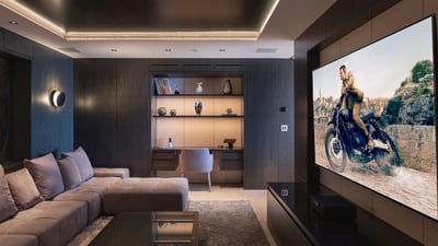 Home Cinema: Great family room, with loungers and sofas, HD-TV, Dish Network, Sound system. 