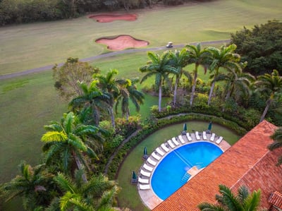 Looking at the golf course..