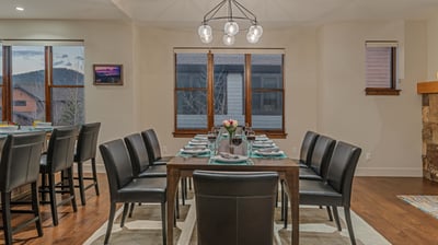 Dining area seats 8 on main level