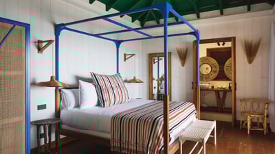 Bedroom 2: On the upper level. King size bed, air conditioning, ceiling fan, safe, dressing roo