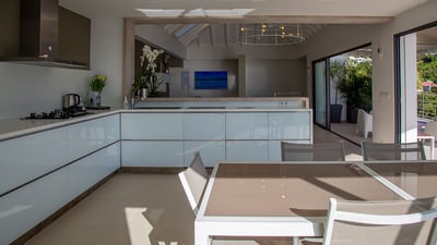 Kitchen & Dining Area: Air-conditioned, fully equipped kitchen. Oven, microwave oven, mixer, blender