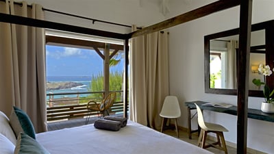 Bedroom 3: On an upper and private level, next to bedroom 2. King size bed (or twin beds upon r