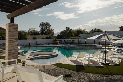 One of may ample outdoor lounge and dining spaces.