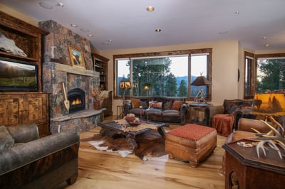 Great room with fireplace