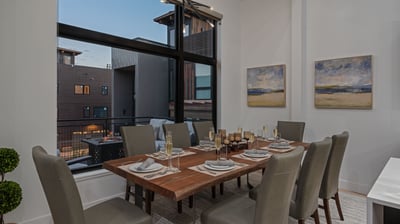 Dining area seats up to 8