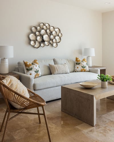 Sleeper sofa for additional sleeping options in the casita.