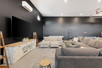 Take a break from all the activity and lounge on the large pull-out sofa.