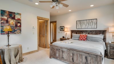 Primary suite has deck and hot tub access