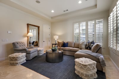 Media Den with full sleeper sofa and large TV