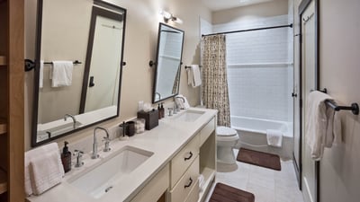 Shared bathroom on lower level