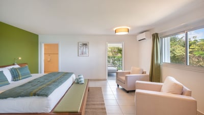 Bedroom 4: On the lower level. King size bed, air conditioning, HD-TV, DVD player, iPod dock, t