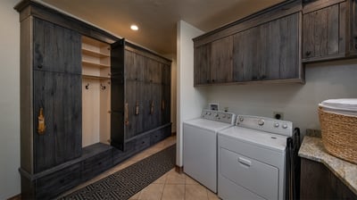 Laundry room and storage lockers
