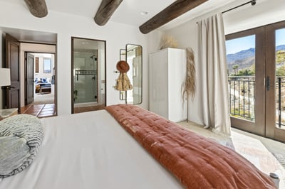 Gorgeous armoire and upstairs balcony!