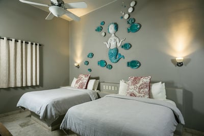 Each room features a specific art piece that sets it apart from all the others