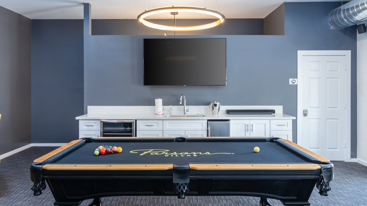 Large Pool Table in Front of Large Television. - Image 11