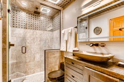 Lower level hall bathroom