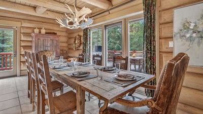Wooded views from the dining room