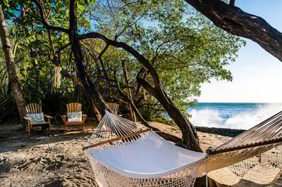 Your private hammocks, on the beach.