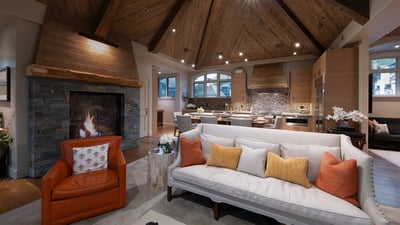 Living room fireplace