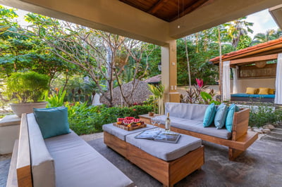 Couches, wine, and a killer beach view.