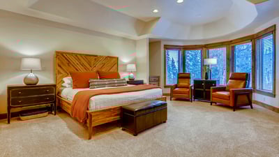 Primary suite on upper level