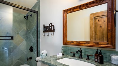 Shared bathroom on upper level