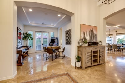 Open floor plan common areas