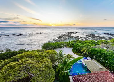 A white sandy beach just within reach.