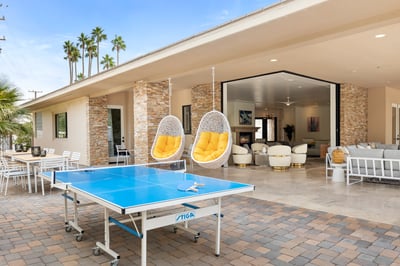 Enjoy a ping pong match right off the living room